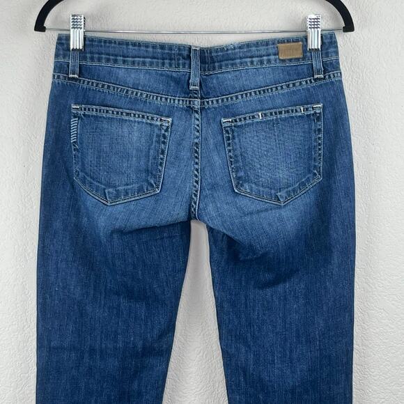Paige Low Rise Distressed Denim Jimmy Jimmy Skinny Medium Wash Blue Jeans 24 USA - Picture 7 of 12